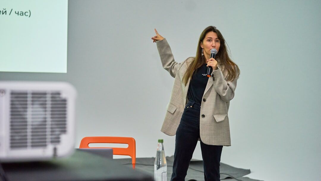 confident person speaking